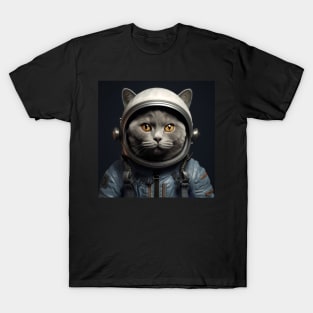 Astronaut Cat in Space - Chartreux T-Shirt